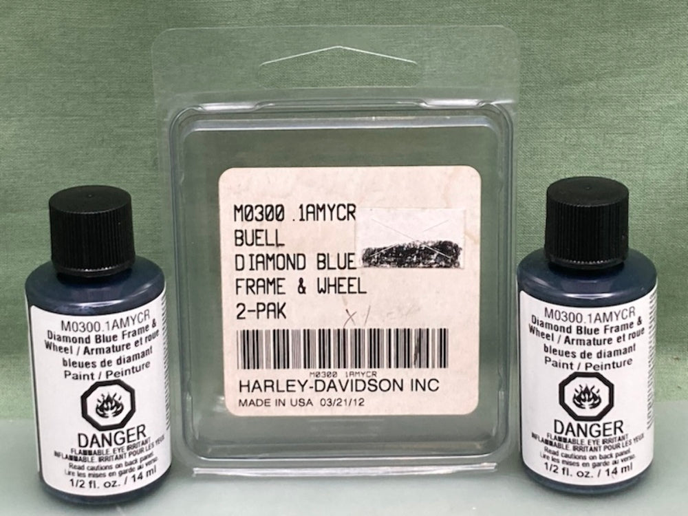 2 Pk Harley Davidson M0300.1AMYCR PAINT T/UP BRUSH DIAMOND BLUE .5 fl oz New