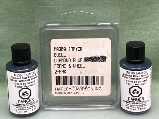 2 Pk Harley Davidson M0300.1AMYCR PAINT T/UP BRUSH DIAMOND BLUE .5 fl oz New