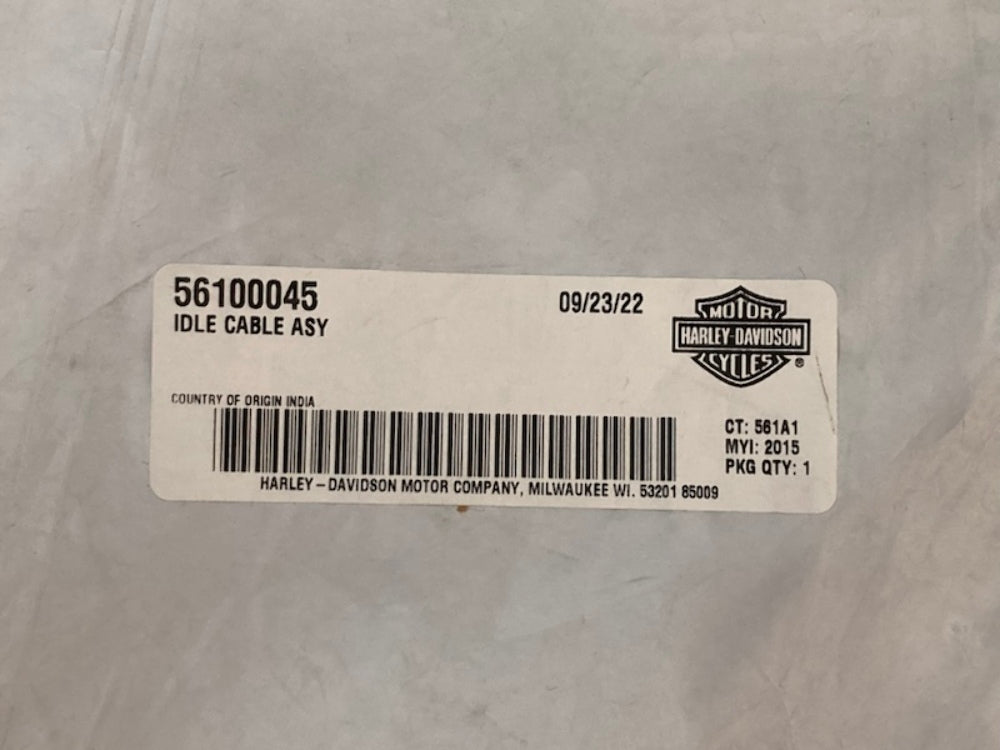 Harley Davidson 56100045 Idle Cable Assy New Genuine