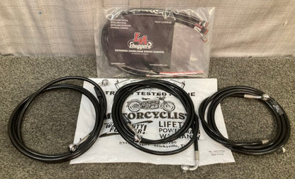LA Choppers 1741-3910 Black Braided Brake Line Kit New Genuine