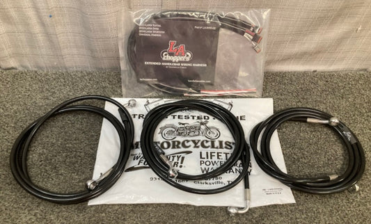LA Choppers 1741-3910 Black Braided Brake Line Kit New Genuine
