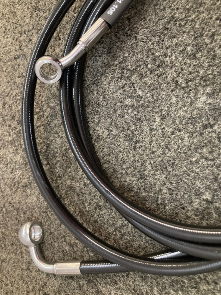LA Choppers 1741-3910 Black Braided Brake Line Kit New Genuine