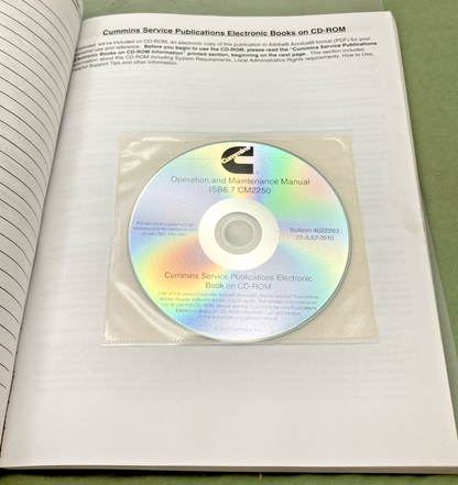 GENUINE CUMMINS 4022263 ISB6.7 CM2250 OPERATION AND MAINTENANCE MANUAL 2010