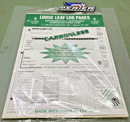 NEW GENUINE J.J. Keller 8537 612MP 5-In-1 Driver's Daily Log Loose-Leaf Format