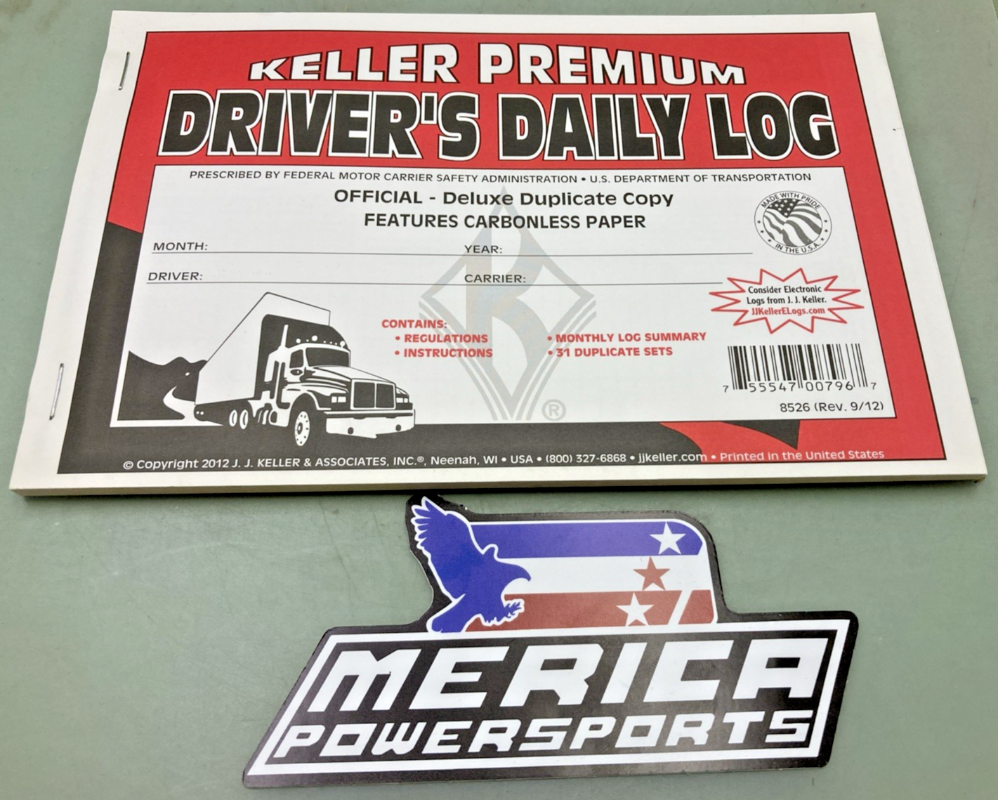 QTY 4 NEW GENUINE KELLER 8526 DRIVER'S DAILY LOG BOOK DELUXE DUPLICATE COPY