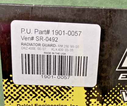 NEW GENUINE DEVOL ENGINEERING SR-0492 RADIATOR GUARD