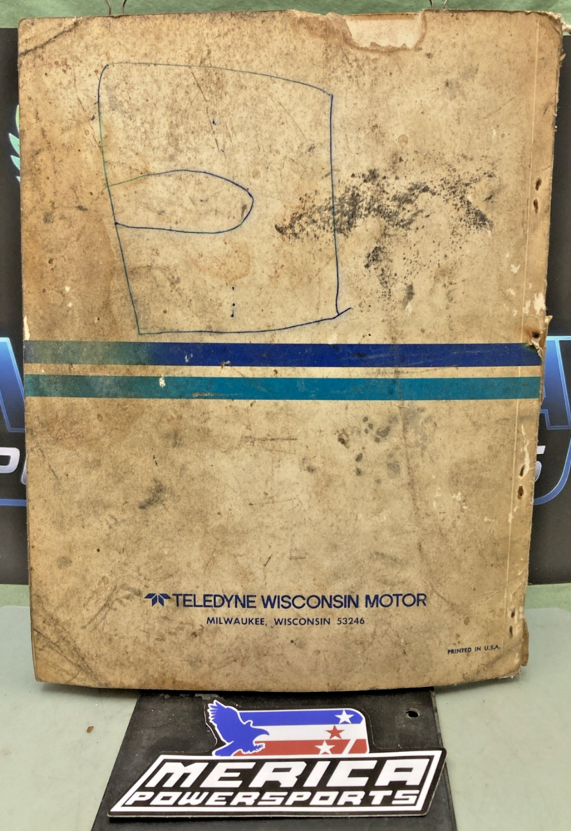 GENUINE WISCONSIN MM-277F AIR COOLED ENGINES INSTRUCTION BOOK MODELS TH,THD,TJD