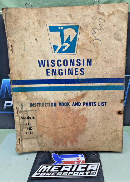 GENUINE WISCONSIN MM-277F AIR COOLED ENGINES INSTRUCTION BOOK MODELS TH,THD,TJD
