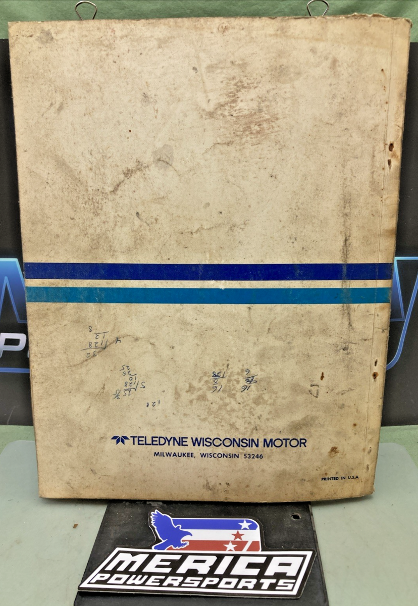 GENUINE WISCONSIN MM-271-E AIR COOLED ENGINES INSTRUCTION BOOK MODEL AGND