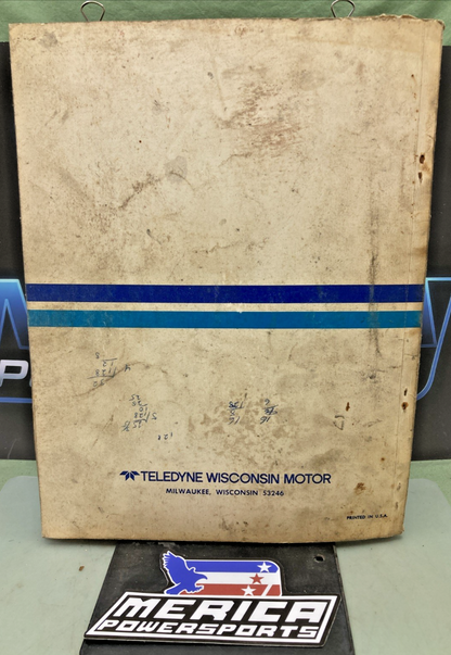 GENUINE WISCONSIN MM-271-E AIR COOLED ENGINES INSTRUCTION BOOK MODEL AGND