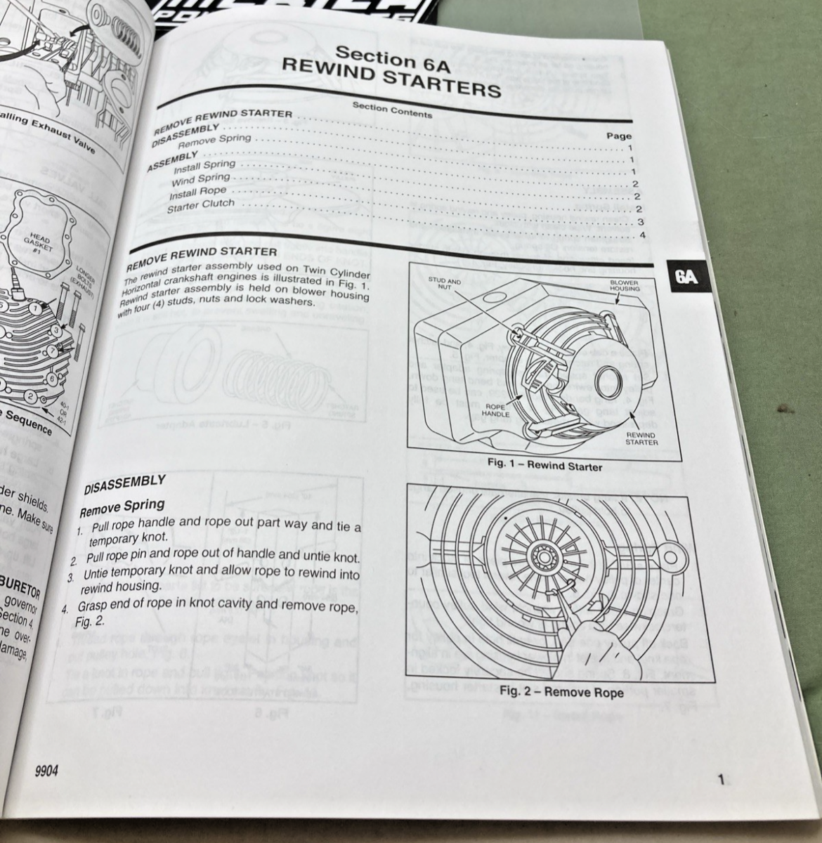 GENUINE BRIGGS AND STRATTON TWIN CYLINDER L HEAD REPAIR MANUAL 1999