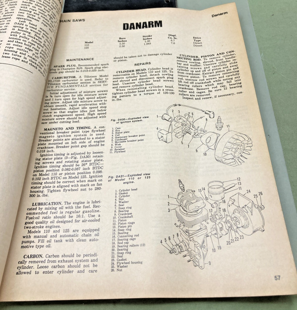 GENUINE CHAIN SAW SERVICE MANUAL CSS-6 SIXTH EDITION 1980
