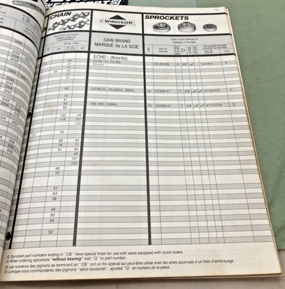 WINDSOR 1982 CHAINS BARS SPROCKETS ACCESSORIES SALES CATALOG