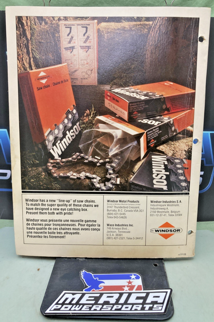 WINDSOR 1982 CHAINS BARS SPROCKETS ACCESSORIES SALES CATALOG