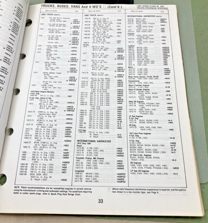 GENUINE PRESTOLITE PS-140U SPARK PLUGS CATALOG 1982