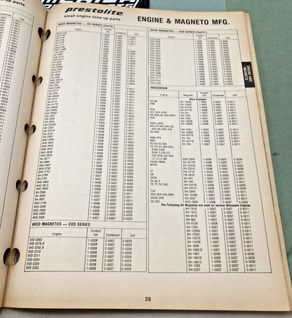 GENUINE PRESTOLITE CATALOG PP-500A SMALL ENGINE TUNE UP PARTS 1978