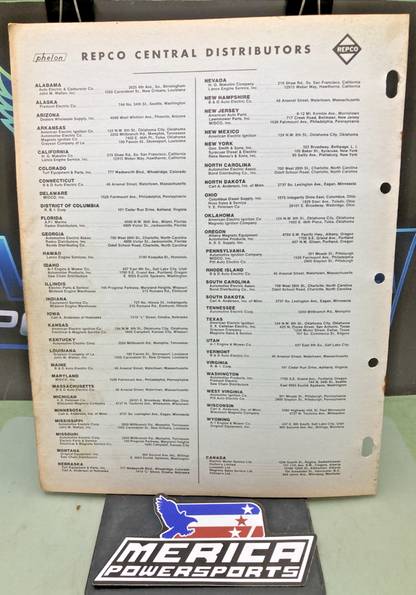 GENUINE PHELON REPCO FLYWHEEL MAGNETOS REPLACEMENT PARTS MASTER PRICE LIST 1982