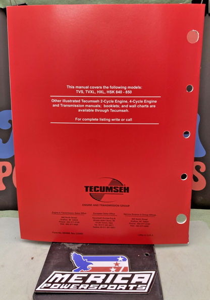 NEW GENUINE TECUMSEH 694988 HSK/HXL840-850 TVS/TVXL840 2-CYCLE ENGINES