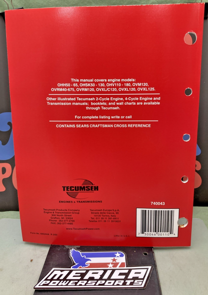 NEW GENUINE TECUMSEH 695244A 4-CYCLE OVERHEAD VALVE ENGINES