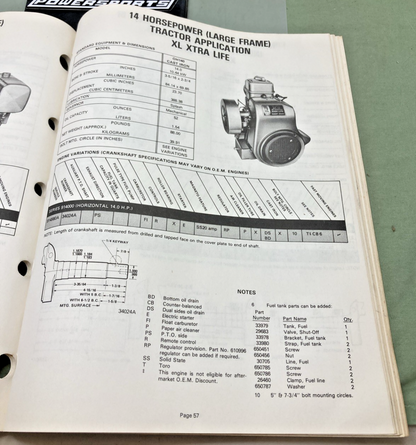 GENUINE TECUMSEH 692531 ENGINE SPECIFICATIONS 1984