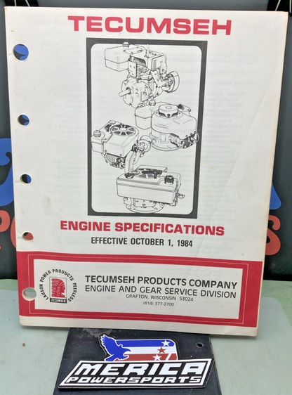 GENUINE TECUMSEH 692531 ENGINE SPECIFICATIONS 1984