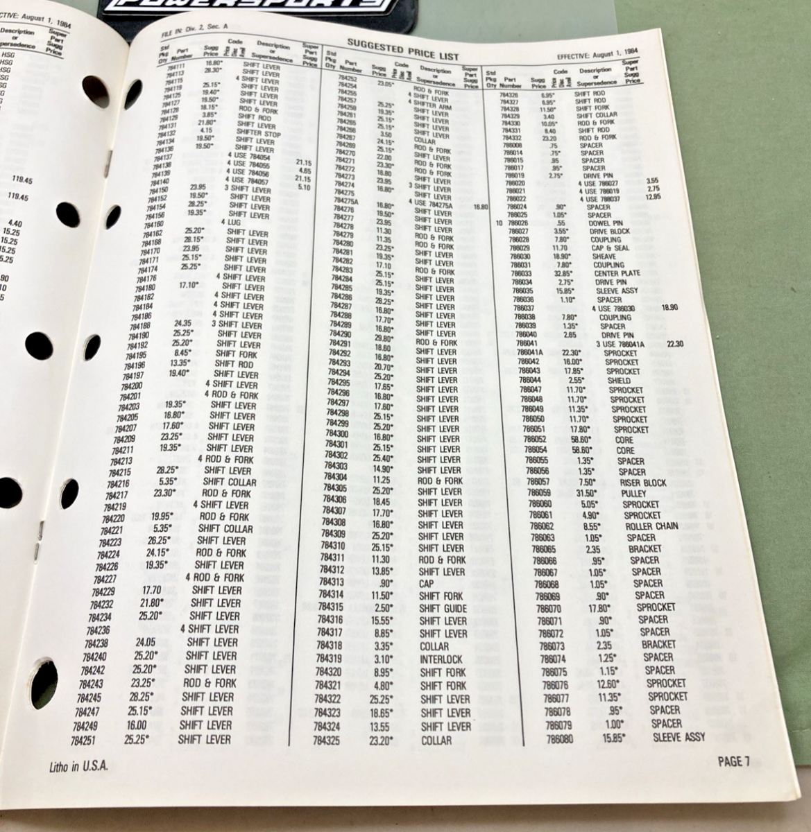 NEW GENUINE TECUMSEH 694548 PEERLESS PRICE LIST 1984