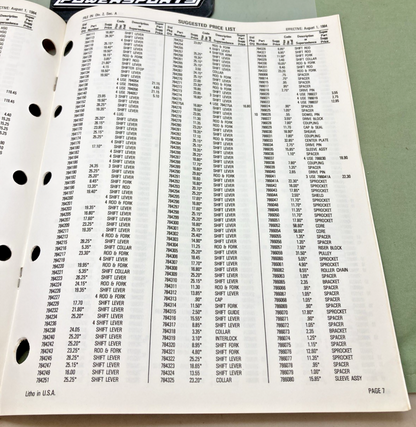 NEW GENUINE TECUMSEH 694548 PEERLESS PRICE LIST 1984