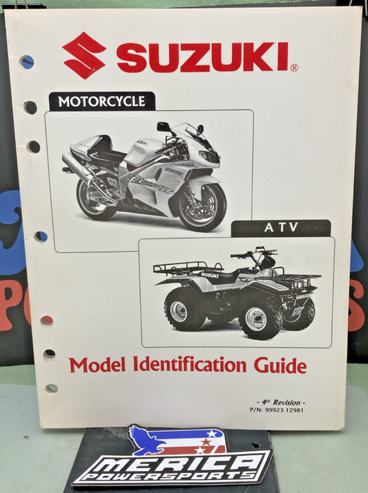 NEW GENUINE SUZUKI 99923-12981 MOTORCYCLE AND ATV MODEL IDENTIFICATION GUIDE '98