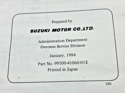 GENUINE SUZUKI 99500-41060-01E ALT185 SERVICE MANUAL 1984