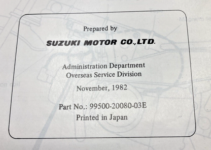 GENUINE SUZUKI 99500-20080-03E ALT50 SERVICE MANUAL 1982