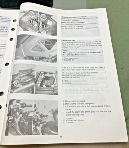 GENUINE SUZUKI 99505-01183-03E SV1000SK3 ASSEMBLY AND PRE-DELIVERY SERVICE GUIDE