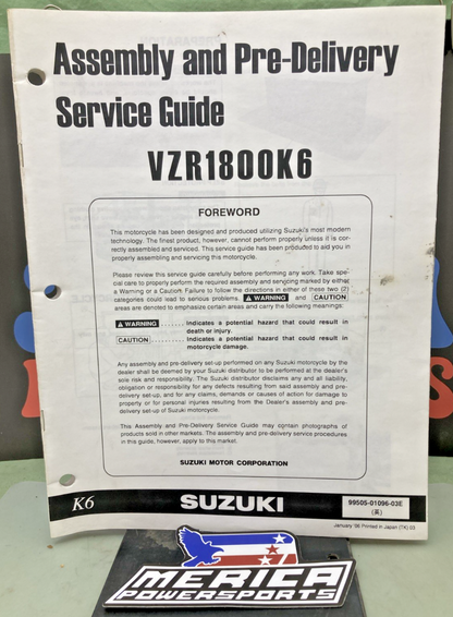 GENUINE SUZUKI 99505-01096-03E VZR1800K6 ASSEMBLY AND PRE-DELIVERY SERVICE GUIDE