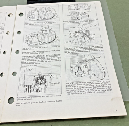 GENUINE MECHANIC'S HANDBOOK TECUMSEH ENGINES TC SERIES LIGHTWEIGHT TWO-CYCLE