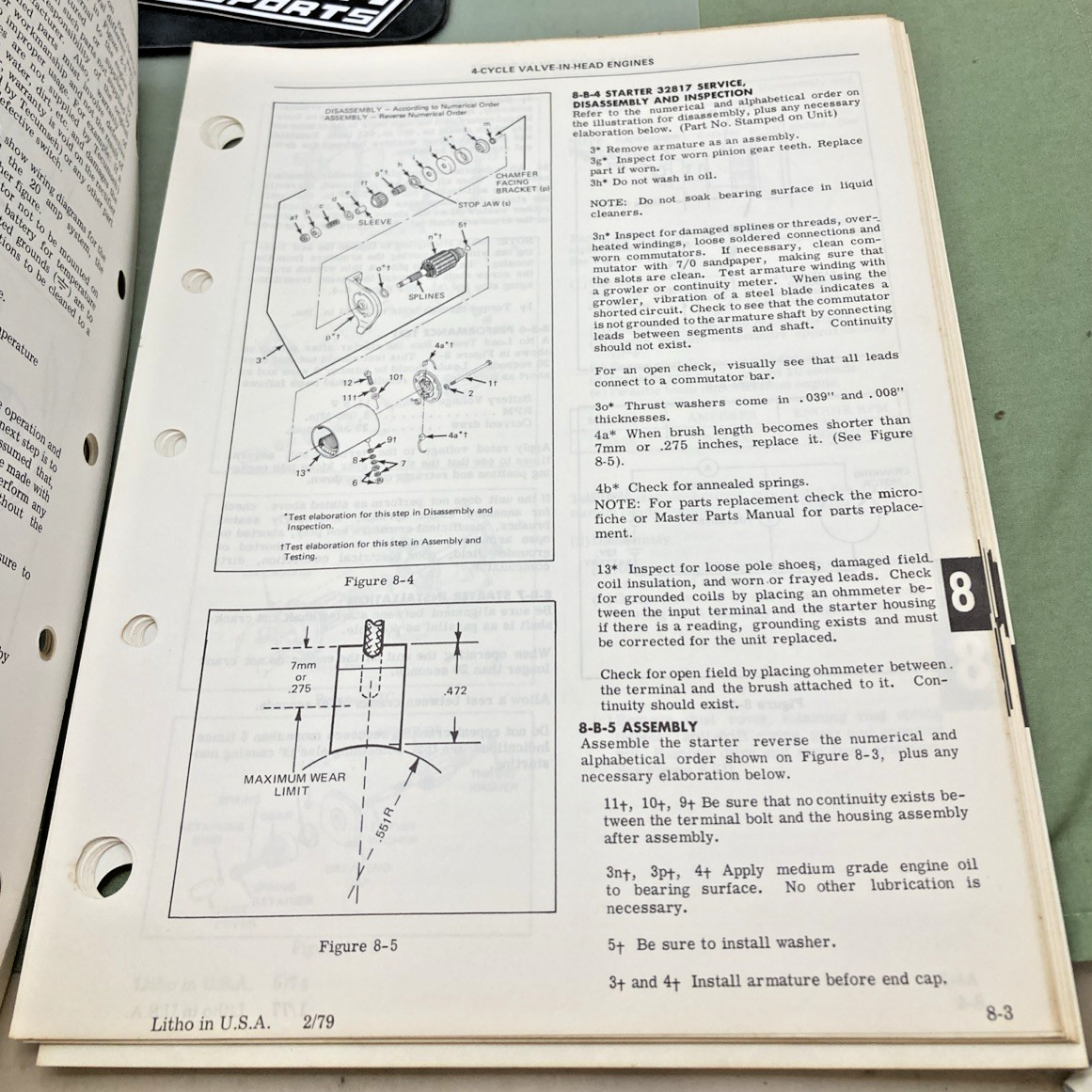 GENUINE TECUMSEH 692318 MECHANICS HANDBOOK 4-CYCLE VALVE-IN-HEAD ENGINES 1975