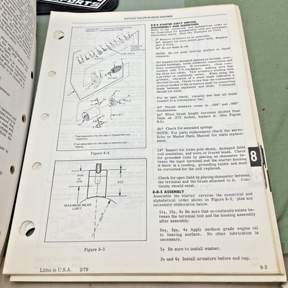 GENUINE TECUMSEH 692318 MECHANICS HANDBOOK 4-CYCLE VALVE-IN-HEAD ENGINES 1975