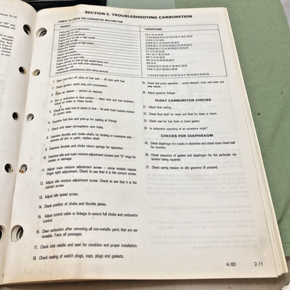 GENUINE TECUMSEH 692508 ENGINES MECHANIC'S HANDBOOK TWO CYCLE