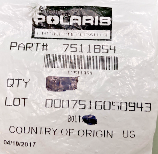 QTY 6 NEW GENUINE POLARIS 7511854 BOLT