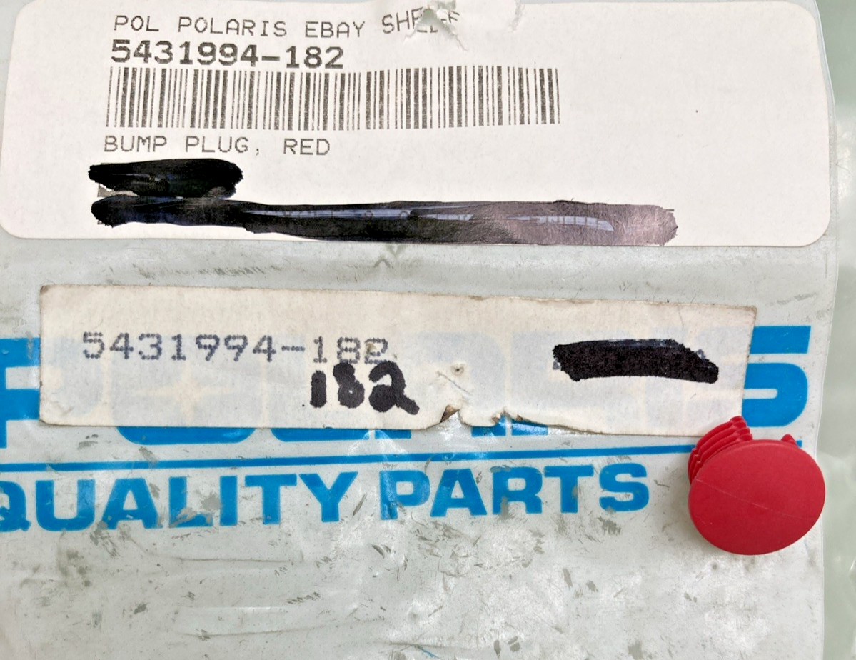 QTY 2 NEW GENUINE POLARIS 5431994-182 PLUG,R.BUMP,RUB.RED