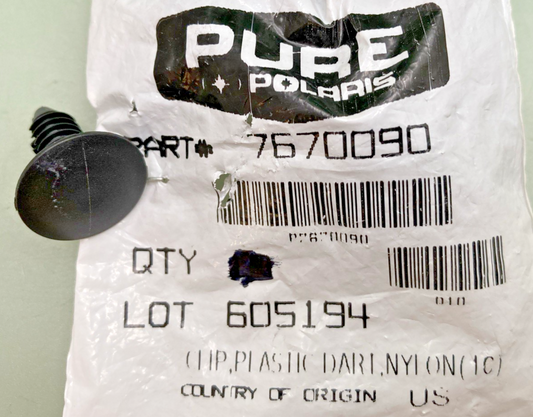 QTY 2 NEW GENUINE POLARIS 7670090 CLIP, PLASTIC DART NYLON (BLK)