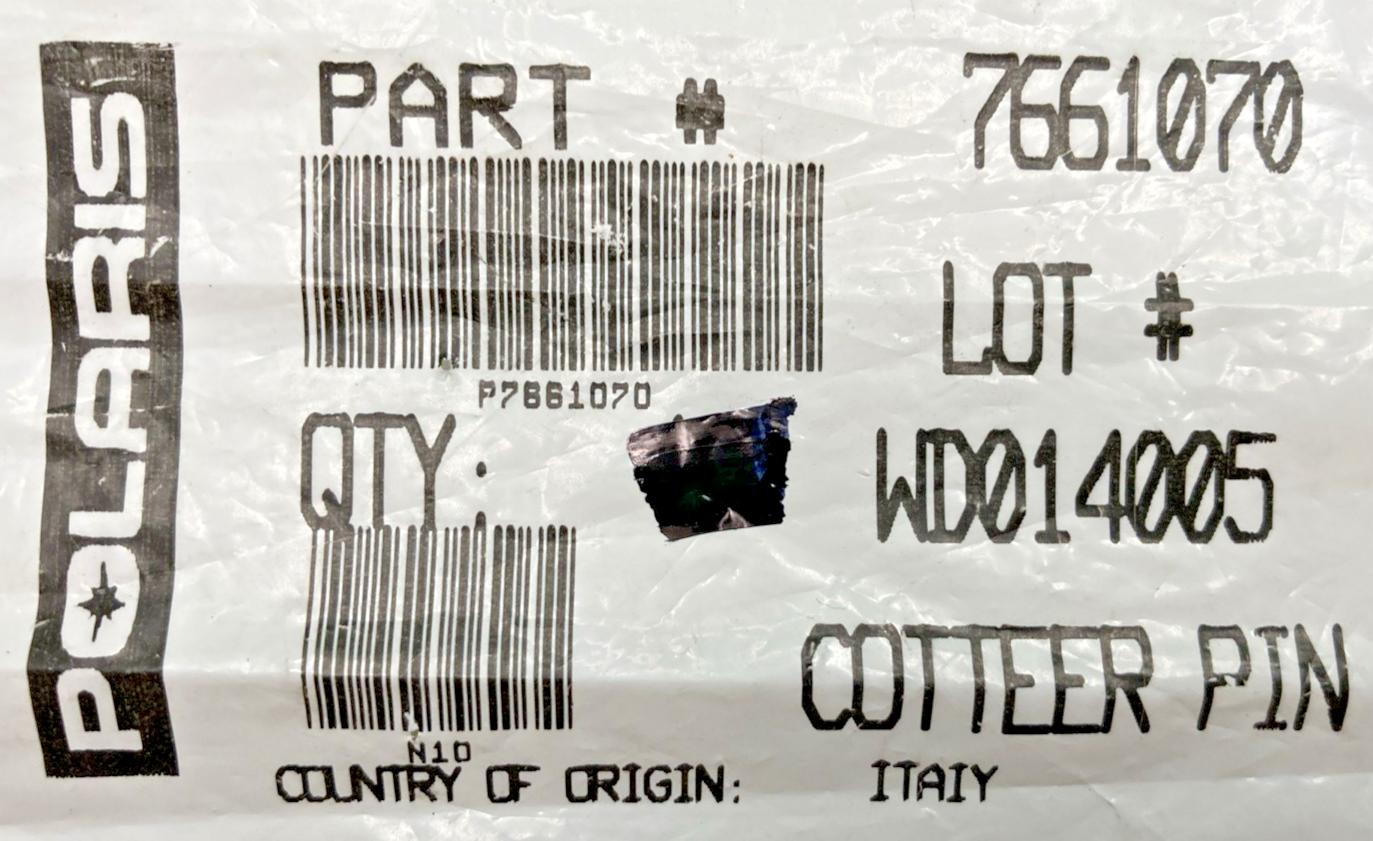 NEW GENUINE POLARIS 7661070 PIN,COTTER