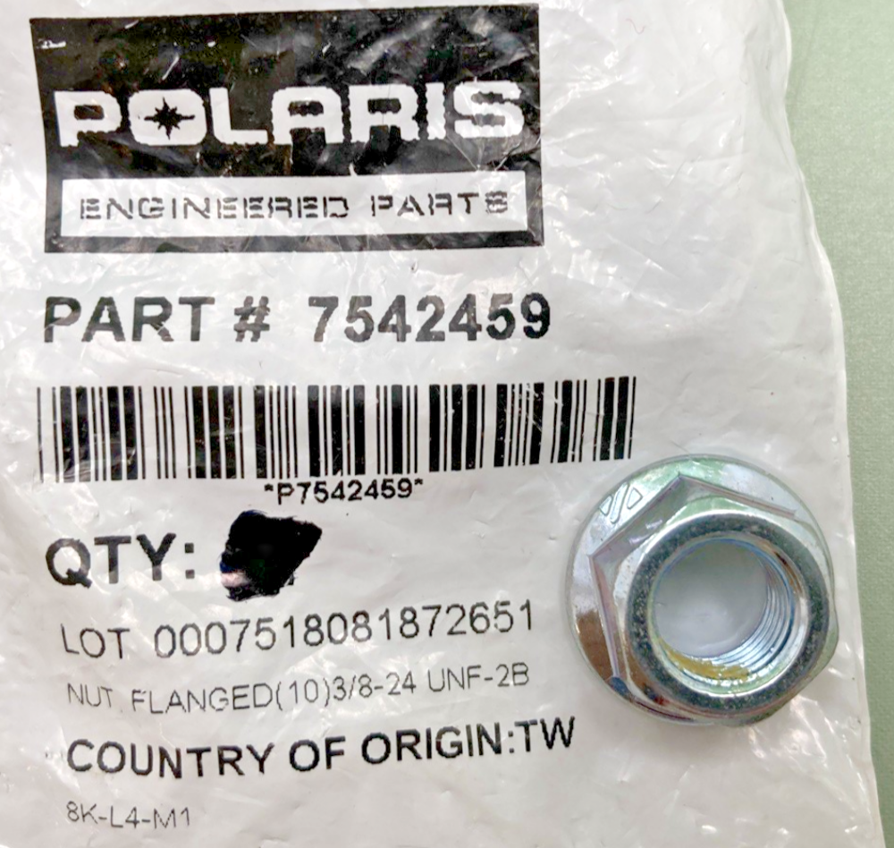 QTY 10 NEW GENUINE POLARIS 7542459 FLANGE NUT