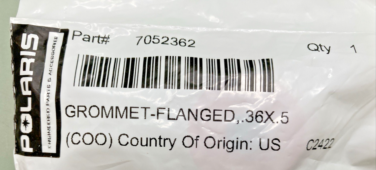 Polaris 7052362 Flanged Grommet New Genuine
