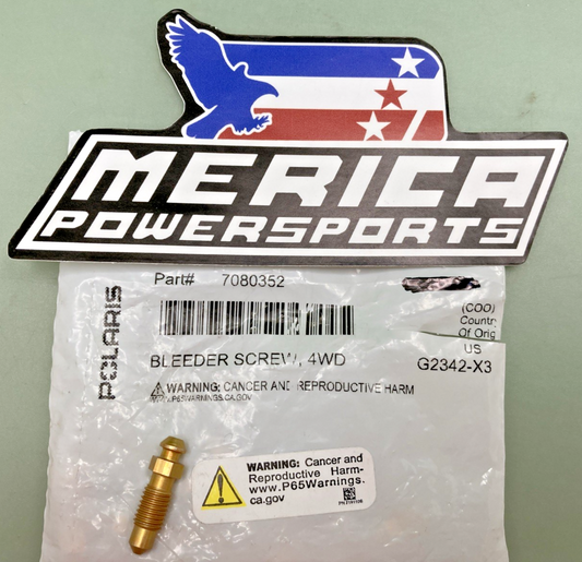 QTY 2 NEW GENUINE POLARIS 7080352 BLEEDER SCREW