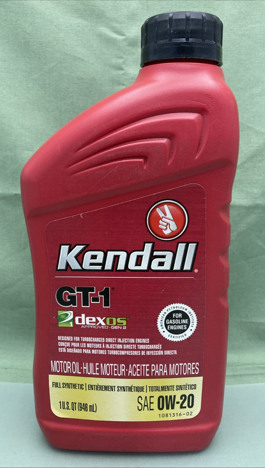 NEW GENUINE KENDALL SAE 0W-20 FULL SYNTHETIC MOTOR OIL 101316-02