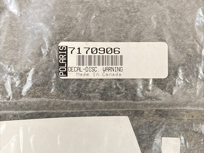 NEW GENUINE POLARIS 7170906 DECAL - DISC. WARNING