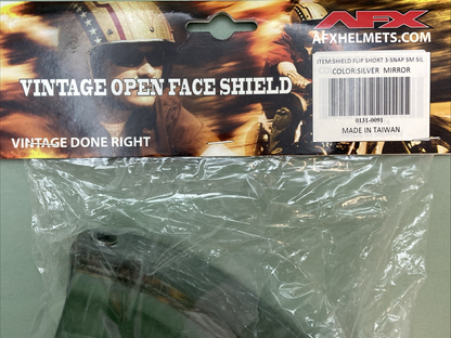 NEW GENUINE AFX 0131-0091 SHIELD FLIP SHORT 3-SNAP SM SIL, SILVER MIRROR