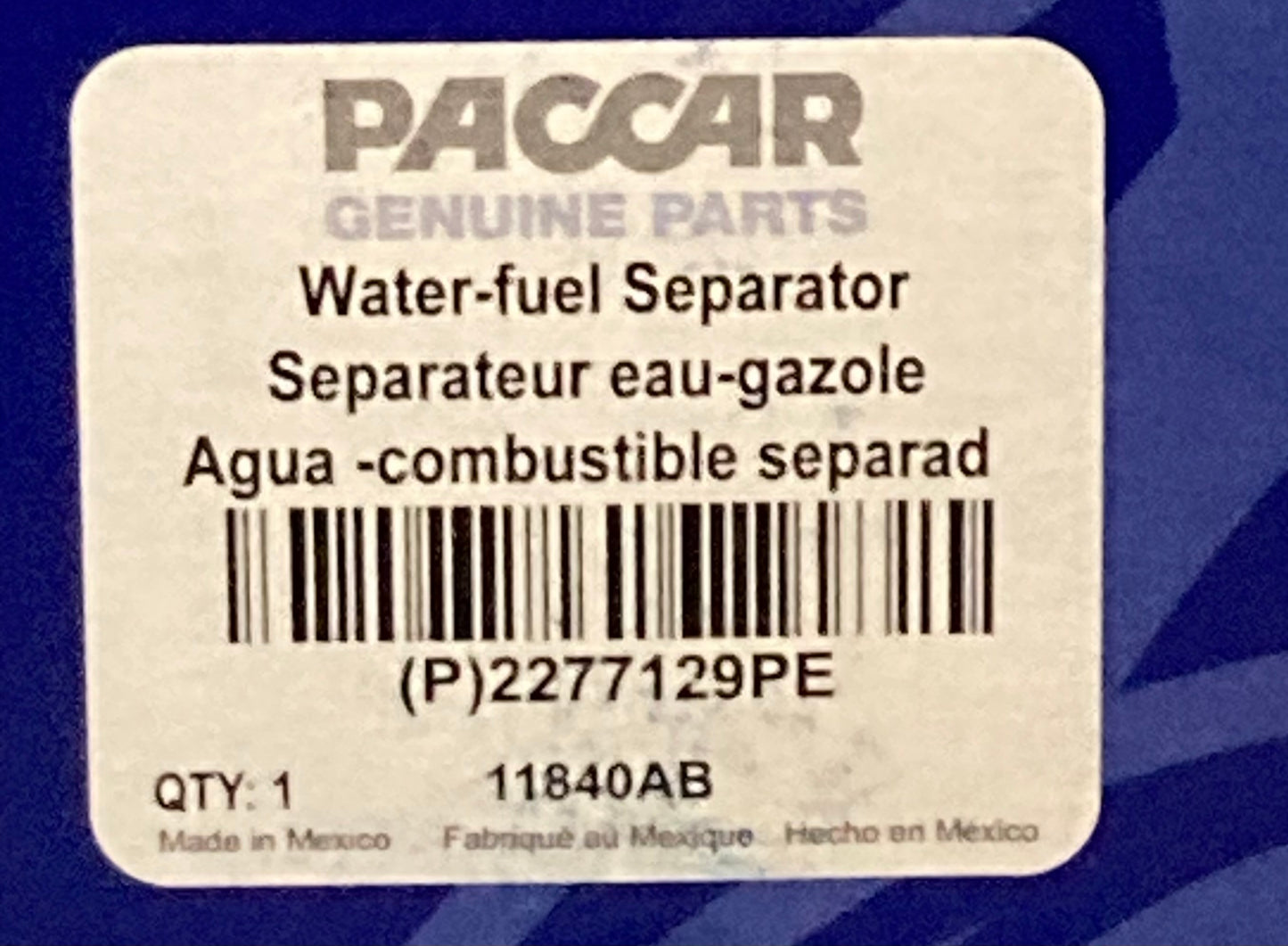 Paccar 2277129PE Fuel Filter Element New Genuine
