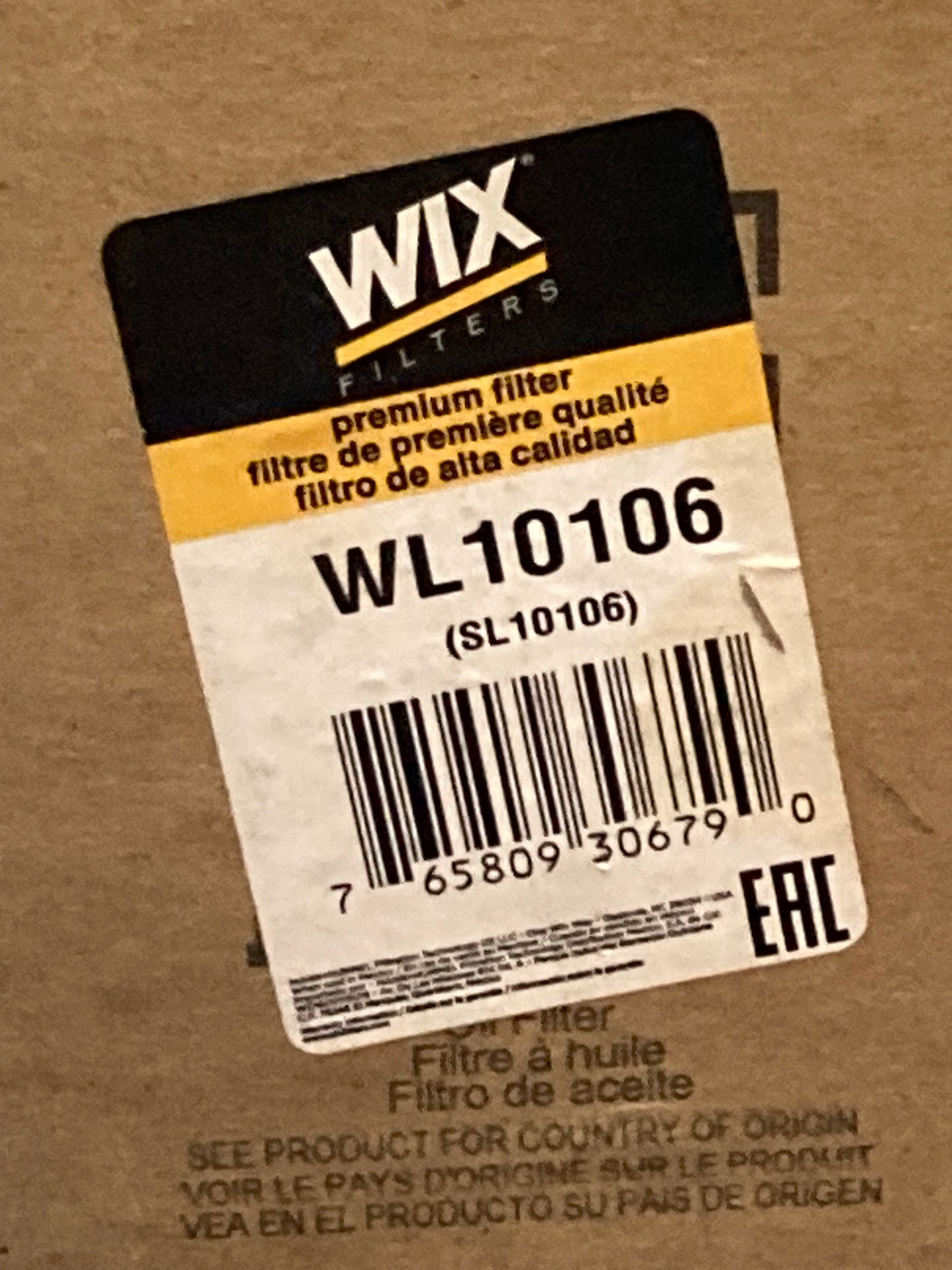 Wix WL10106 Spin-On Lube Filter