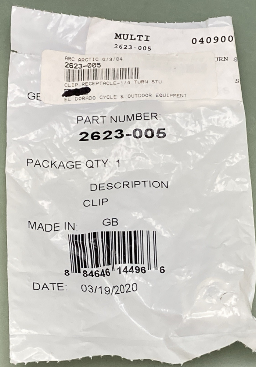 NEW GENUINE ARCTIC CAT 2623-005 Turn Receptacle Retaining Clip