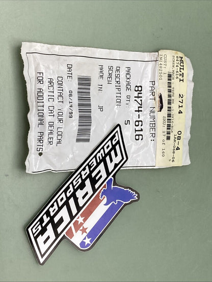 QTY 5 NEW GENUINE ARCTIC CAT 8474-616 SCREW